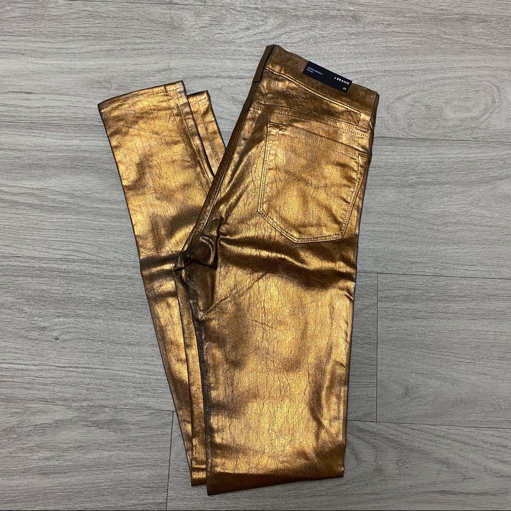 NWT J Brand Metallic Bronze Skinny Jeans size 24 - Picture 8 of 16